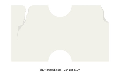 Retro white rectangle price tag sticker. Wrinkled badge with a ripped paper edge. Old distressed blank label with grunge texture for scrapbook designs.	
