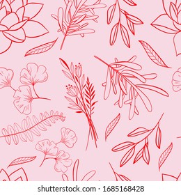 Flores silvestres retro en muchos tipos de florales. Motivos botánicos esparcidos al azar. Textura vectorial sin inconvenientes. Para impresiones de moda. Impresión con estilo dibujado a mano sobre fondo blanco.