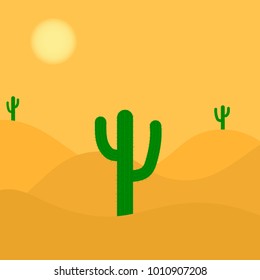 Retro Wild West. Desert with cacti