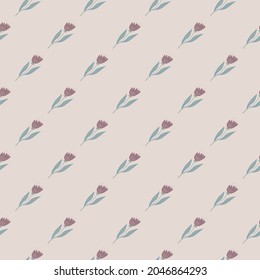 Retro Wildblume nahtloses Muster. Blumenschmuck. Elegantes botanisches Design. Naturhintergrund. Für Gewebe, Stoffdruck, Umhüllung, Deckel. Vektorgrafik.