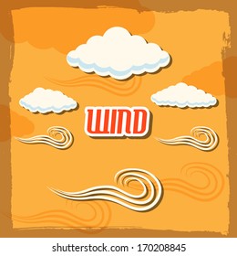retro wind background concept. vector illustration