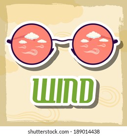 retro wind glasses background concept. vector illustration