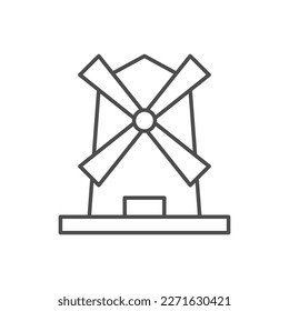 Retro windmill line outline icon