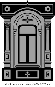 retro window design on white background