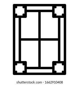 Retro window icon. Outline retro window vector icon for web design isolated on white background