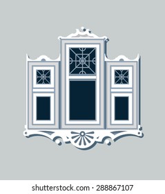 retro window isolated on gray background