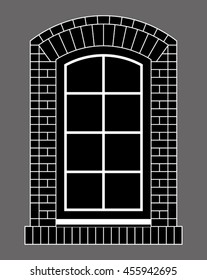 Retro window isolated on a gray background