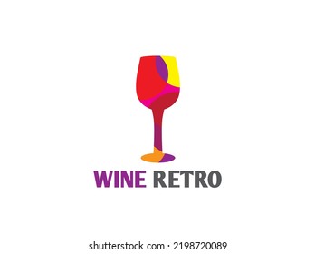 Retro Wine Glass Winery Logo