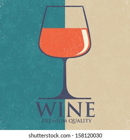 Retro wine list design. Vector illustration
