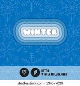 Retro Winter Title Banner - Vector Illustration