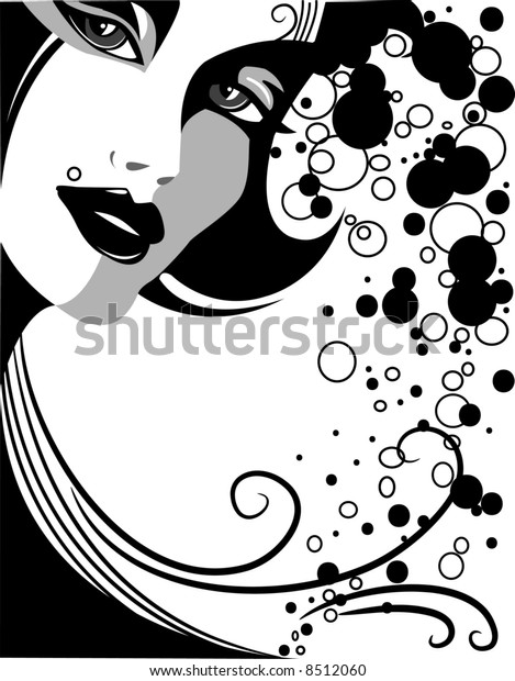 Retro Woman Stock Vector (Royalty Free) 8512060