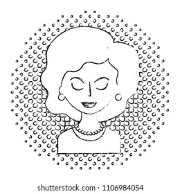 retro woman character icon