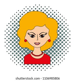 retro woman character icon