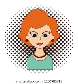 retro woman character icon