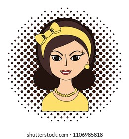 retro woman character icon