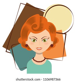 retro woman character icon