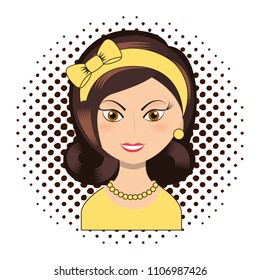 retro woman character icon