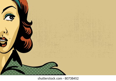  retro woman comics style background