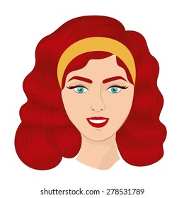 Retro woman design over white background, vector illustration