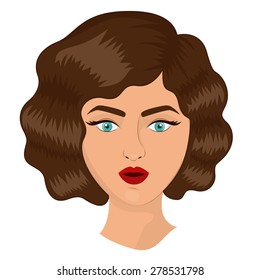 Retro woman design over white background, vector illustration