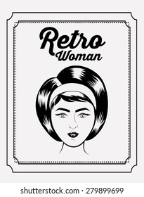 Retro Woman design over white background, vector illustration