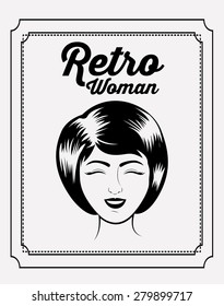 Retro Woman design over white background, vector illustration
