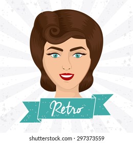 Retro Woman digital design, vector illustration eps 10