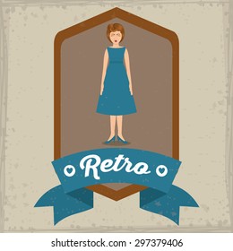 Retro Woman digital design, vector illustration eps 10