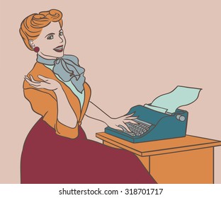 Retro woman with smile