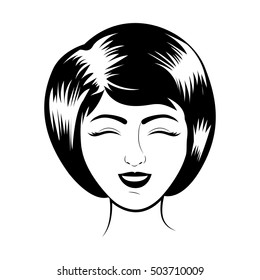 retro woman smiling