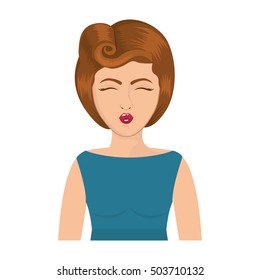 retro woman smiling