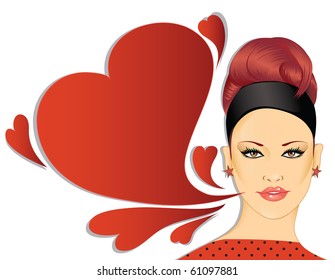 Retro woman with speech bubble