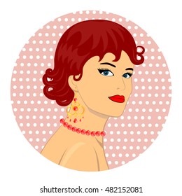 Retro woman, vector illustration