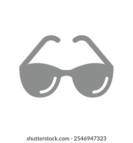 Retro women sunglasses vector icon. Trendy eyewear black symbol.