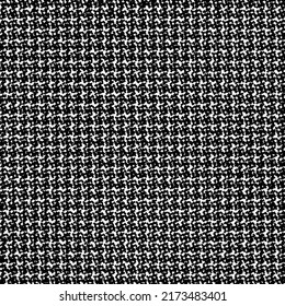 Retro wool or cotton fabric. Tweed texture pattern. Graphics in black and white.