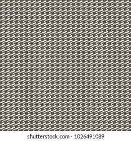 Retro wool fabric with oblique stripes and a kind of squares. Monochrome graphics. Abstract vector.