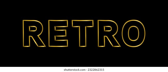 Retro word gold sign, premium opulent metallic texture