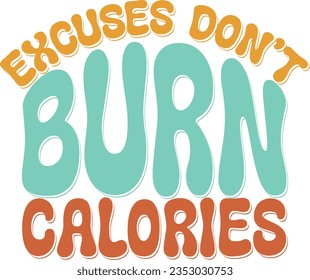 Retro Workout Gym Fitness Sublimation Typographic Design. Gymnastic Apparel Vector for Ready Printing on T-shirt and more.