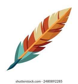 retro writing feather on white