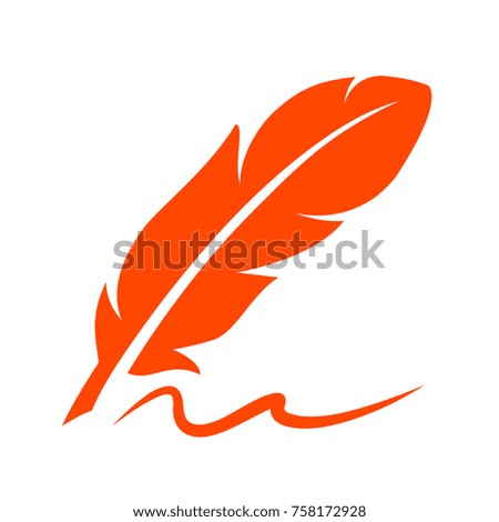 Retro writing pen vector icon illustration isolated on white background