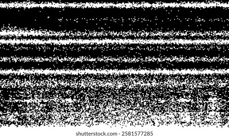 Retro Y2K CCTV or VHS Video Screen White Noise Effect Background. Scanlines Vibration Glitch. Video Damage Overlay Texture. Nostalgic Vintage 80s 90s Surveillance Technology Vector Illustration.