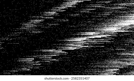 Retro Y2K CCTV or VHS Video Screen White Noise Effect Background. Scanlines Vibration Glitch. Video Damage Overlay Texture. Nostalgic Vintage 80s 90s Surveillance Technology Vector Illustration.