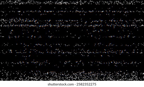 Retro Y2K CCTV or VHS Video Screen White Noise Effect Background. Scanlines Vibration Glitch. Video Damage Overlay Texture. Nostalgic Vintage 80s 90s Surveillance Technology Vector Illustration.