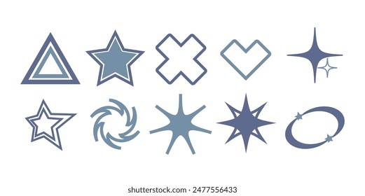 Retro Y2K Element Vector Set
