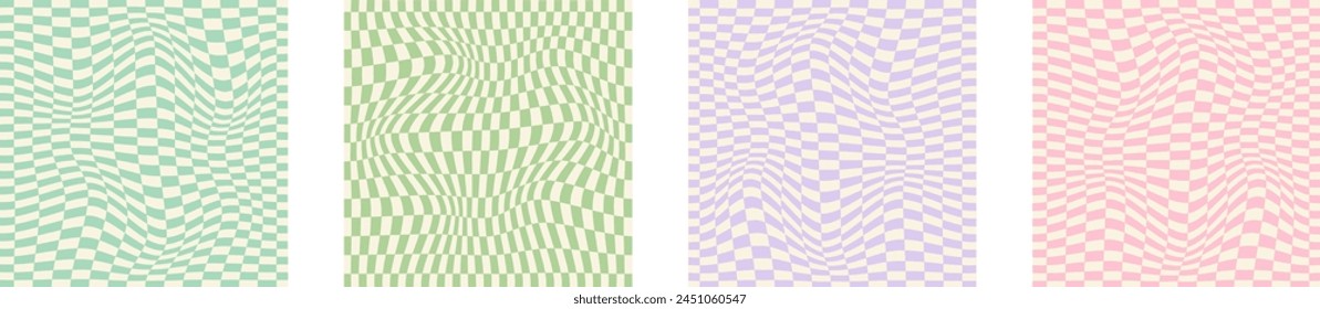 Retro y2k pattern illustration set Groovy retro vibes geometric y2k patterns in colors perfect for vintage inspired designs