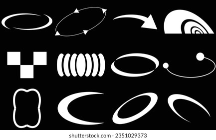Retro Y2K star elements. Universal shapes for design, projects, posters, banners and business cards. Elements collection