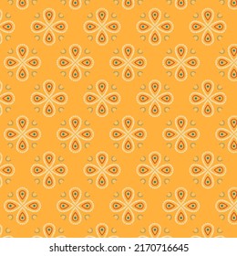 Retro Yellow Bandhani Saree Pattern