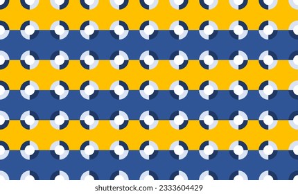 bloques retro amarillo y azul y punto blanco circular repiten diseño de patrones sin fisuras para impresión de tela o papel pintado 