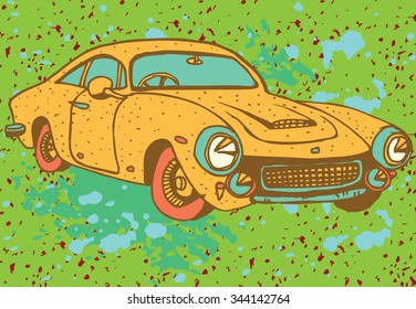 Retro Yellow Car