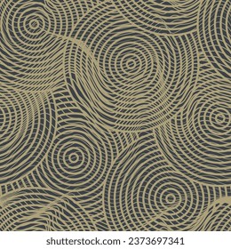 Retro yellow circles seamless pattern
